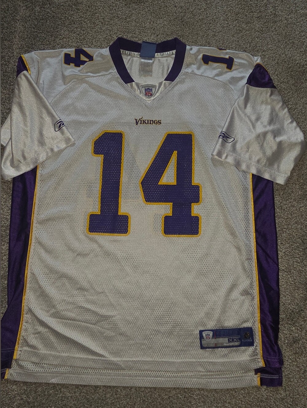 Minnesota Vikings Brad Johnson #14 White and Purple Football Jersey Reebok 2xl